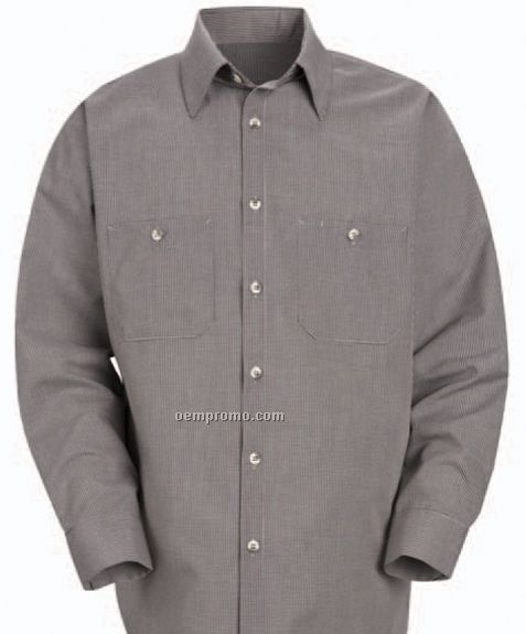 Men's Micro-check Long Sleeve Uniform Shirt