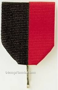 1-3/8" X 1-5/8" Pin Drape Ribbon W/ Snap Clip - Black/Red