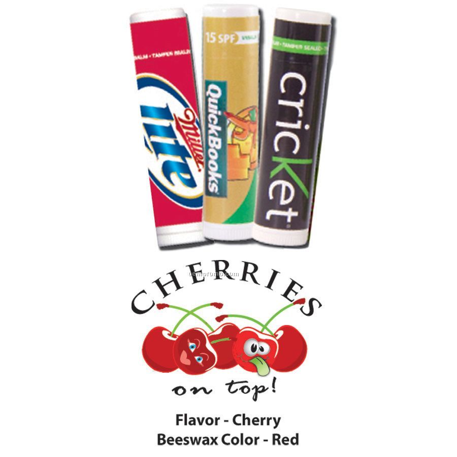 Cherries On Top Premium Lip Balm In Clear Tube