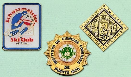 Custom Cloisonne Badge Or Larger Pin - 2-1/2"