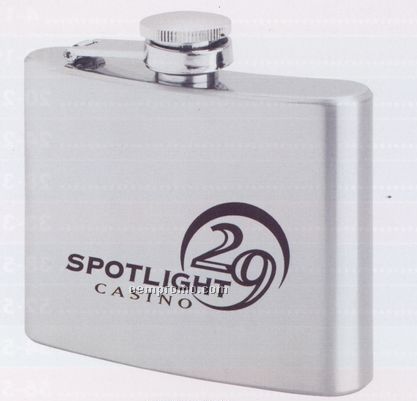 Maxam Stainless Steel 4 Oz. Hip Flask W/ Screw Down Cap (Standard Svc)