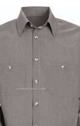 Men's Micro-check Short Sleeve Uniform Shirt