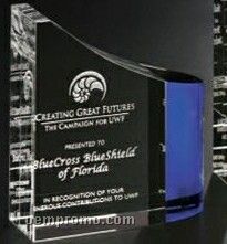Indigo Gallery Crystal Faceted Wave Award (6")
