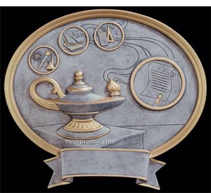 Lamp Of Knowledge, Oval Sport Legend Plates - 6"