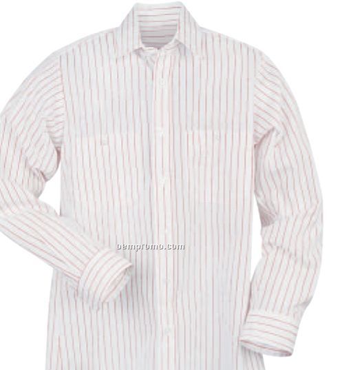 Men's Long Sleeve Striped Dress Uniform Shirt