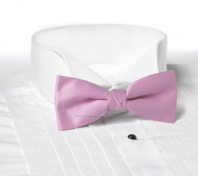 Wolfmark Solid Series 2" Clip-on Polyester Bow Tie - Pink
