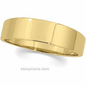 6mm 14ky Flat Taper Comfort Fit Wedding Band Ring (Size 11)