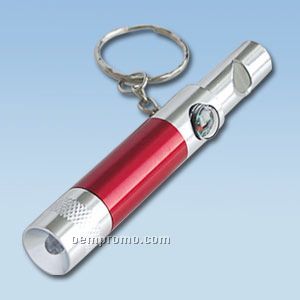 Aluminium Whistle And Light Keychain