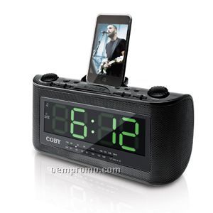 Coby AM/FM Clock Radio With Ipod Docking Stereo Speaker System