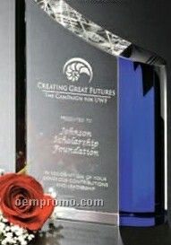 Indigo Gallery Crystal Faceted Wave Award (8")