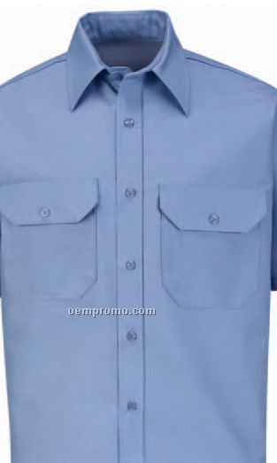Men's Long Sleeve Solid Dress Uniform Shirt