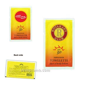 Spf 30 Sunscreen Towelettes (24 Hours Service)