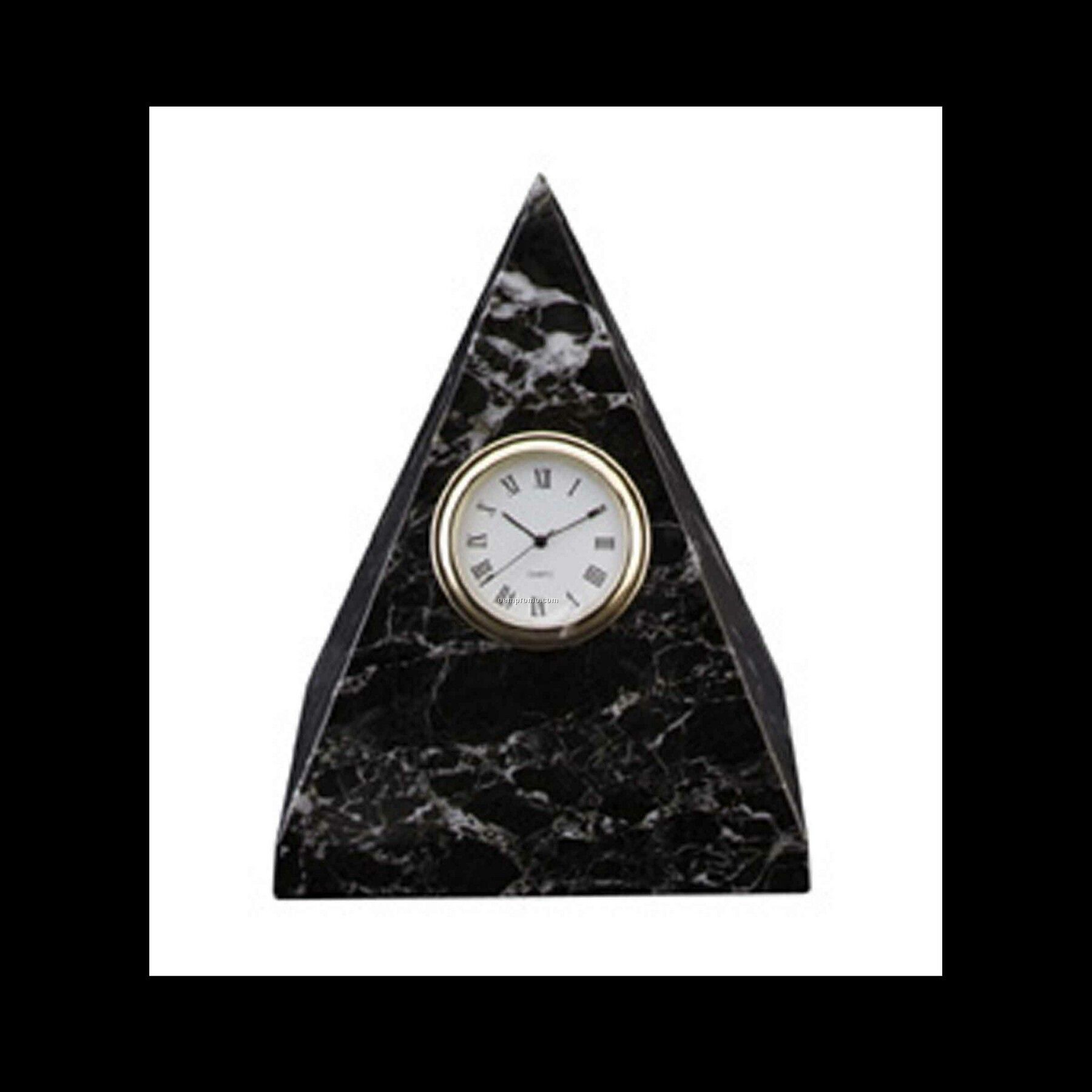 4-3/4" Black Zebra Pyramid Clock