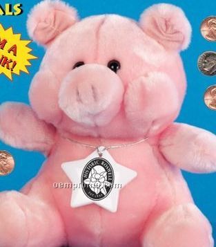 7" Piggy Bank Animals Pink Pig