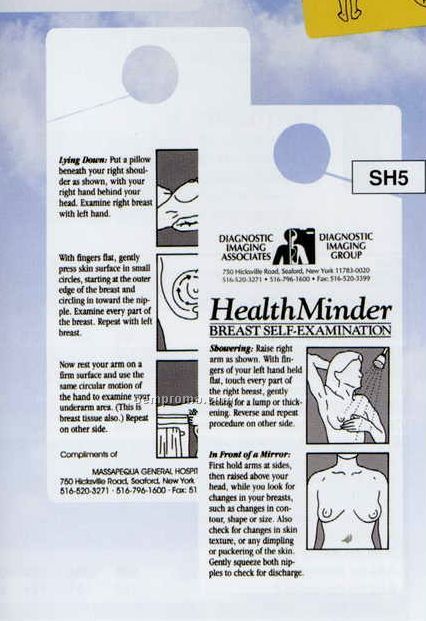 Breast Self Examination 2-sided Shower Hanger