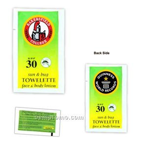 Spf 30 Sunscreen Towelettes (24 Hours Service)