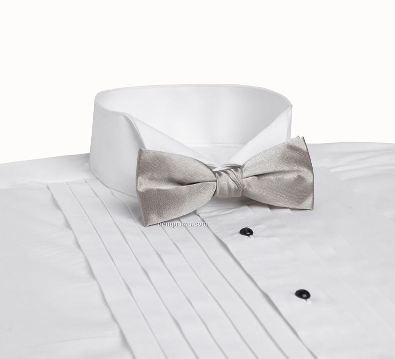 Wolfmark Solid Series 2" Clip On Polyester Bow Tie - Champagne Beige