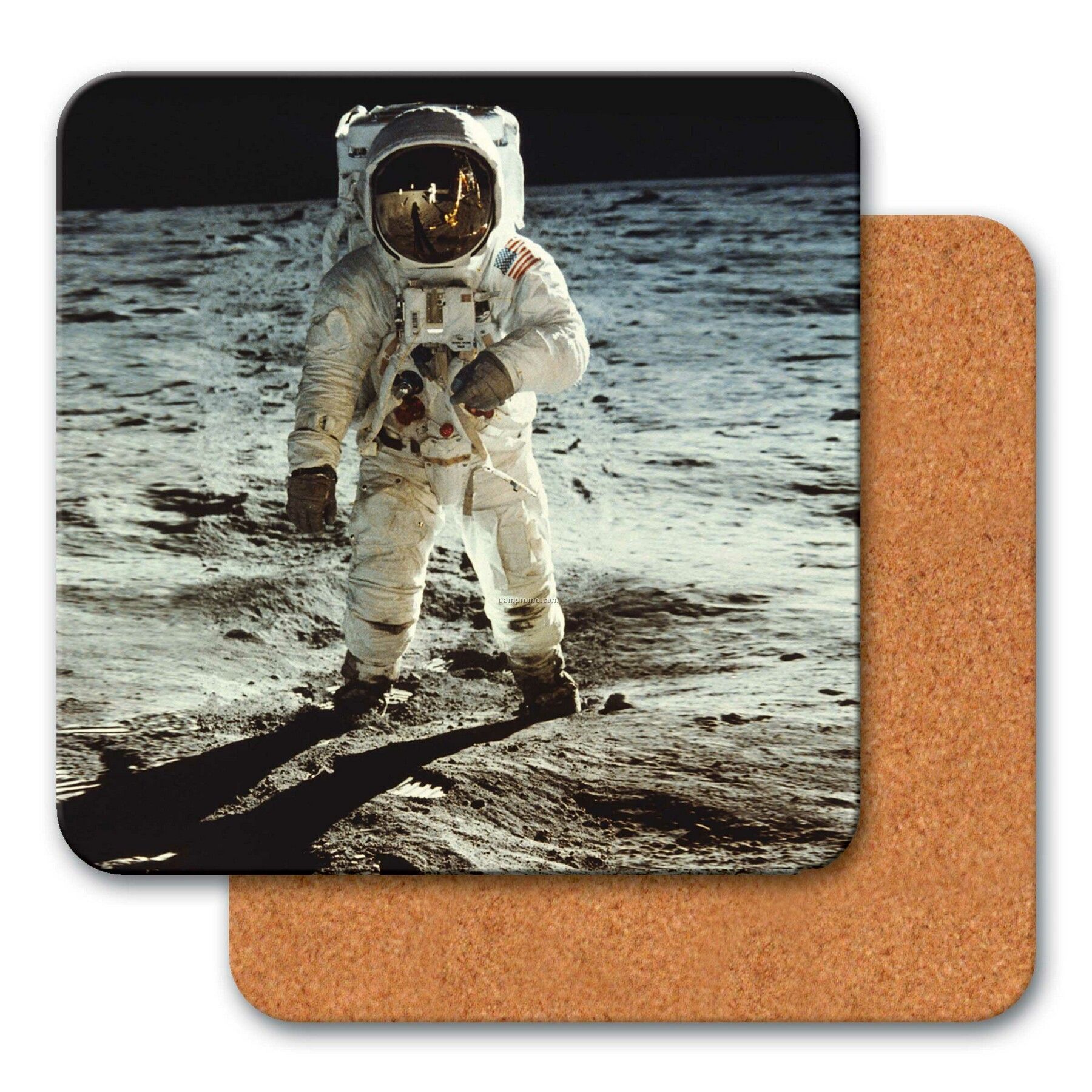4" Square Coaster W/3d Lenticular Images Of An Astronaut (Blanks)