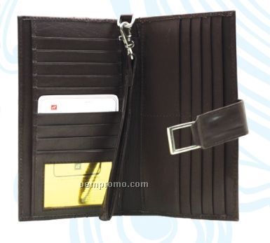 Ladies' Dark Brown Wristlet Wallet