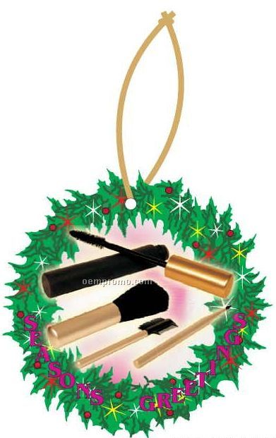Makeup Brush Set Executive Wreath Ornament W/ Mirrored Back (3 Square Inch)