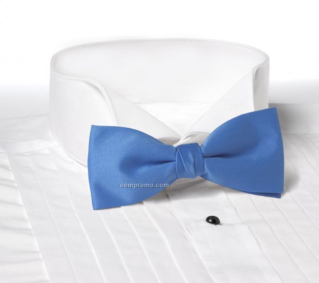 Wolfmark Solid Series 2" Clip-on Polyester Bow Tie - French Blue