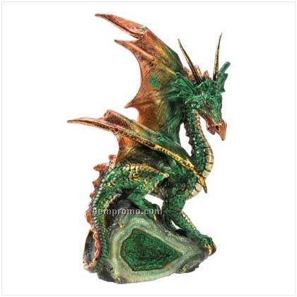 Green Geode Dragon Figurine