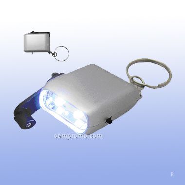 Mini Dynamo LED Flashlight W/Key Chain