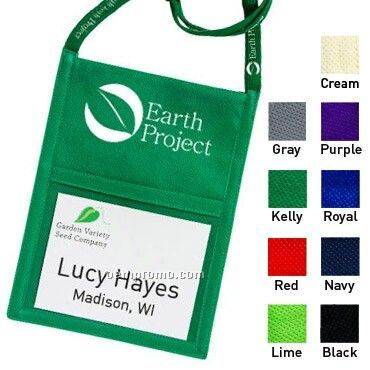 Poly Pro Eco Pouch Neck Wallet W/ Printable Lanyard - 1 Color