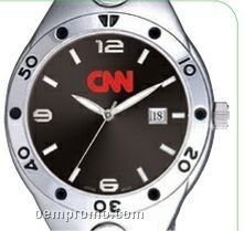 Pedre Women's Black Dial Monaco Metal Watch W/ Stainless Steel Bracelet