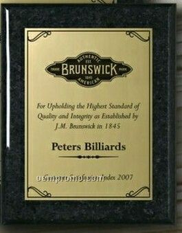 Recycled Newsprint Black Plaque With Sublimated Plate (7"X9")
