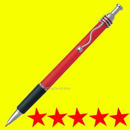 Red Squiggle Clip Pen