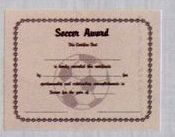 Stock Athletic Certificate - Soccer