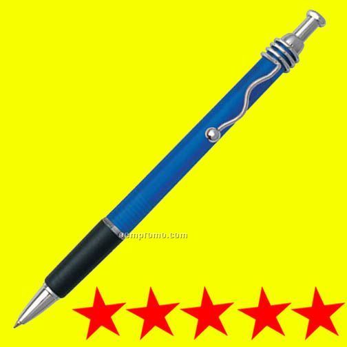 Blue Squiggle Clip Pen