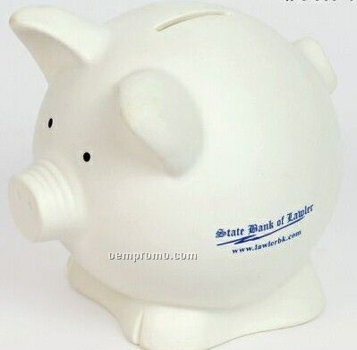 Contemporary Pig Bank (White)
