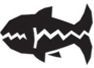 Stock Black & White Fish Mascot Chenille Patch