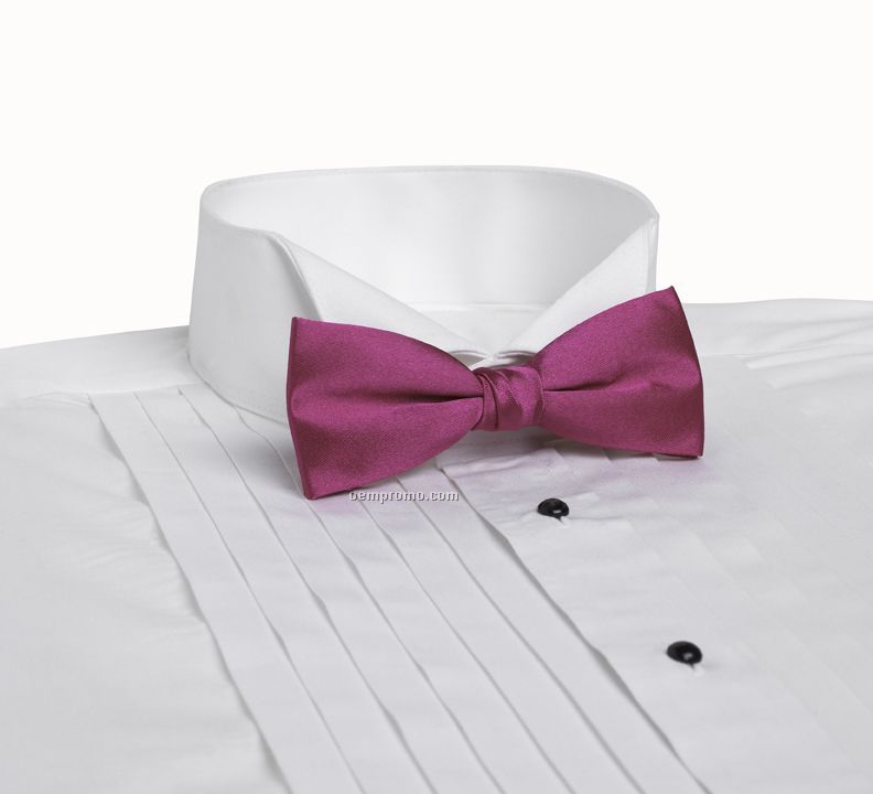 Wolfmark Solid Series 2" Clip On Polyester Bow Tie - Fuchsia