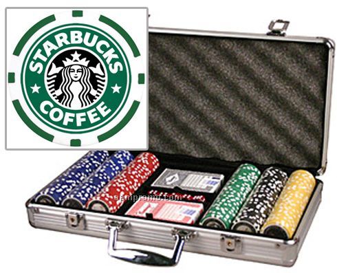 Custom Labeled Poker Chip Set W/ Cards & Aluminum Case