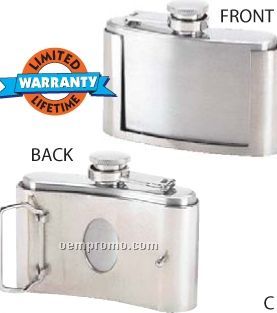 Maxam 3 Oz Stainless Steel Belt Buckle Flask