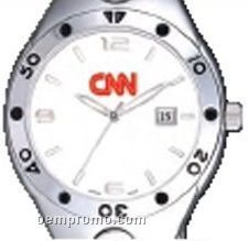 Pedre Women's White Dial Monaco Metal Watch W/ Stainless Steel Bracelet