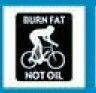 Stock Temporary Tattoo - Burn Fat Not Oil W/ Bicycling Figure (1.5