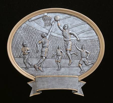 Basketball, Male Oval Sport Legend Plates - 6"