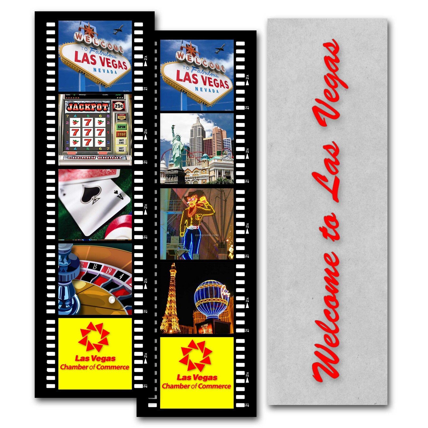 Pet Bookmark W/ 3d Lenticular Images Of Various Las Vegas Scenes (Imprint)