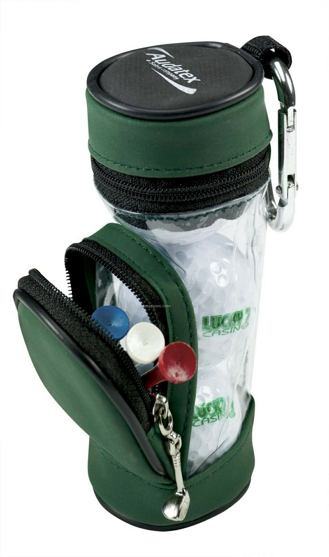 Tee Off Mini Golf Bag W/ 3 Titleist Dt Solo Golf Balls & 5 Tees