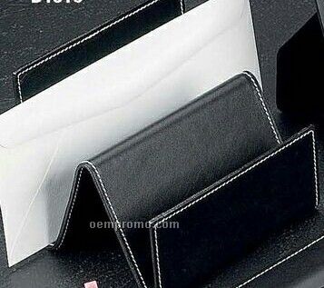 Black Genuine Leather Letter Rack