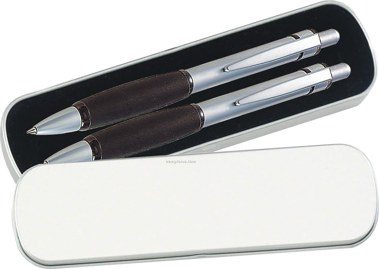 Neon IV Series Pen And Pencil Gift Set ( Black )