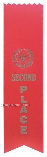 2"X8" Pinked Top Second Place Ribbon