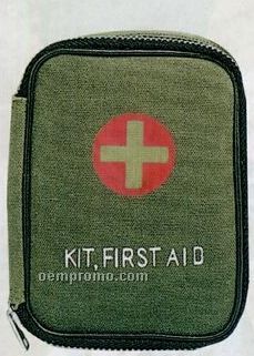 Olive Green Drab Military Zipper First Aid Kit