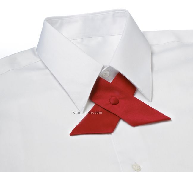 Wolfmark Covered Button Snap Polyester Satin Crossover Tie - Red