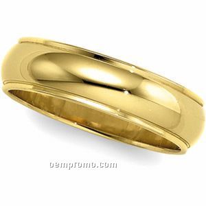 3mm 14kw Half Round Edge Wedding Band Ring (Size 11)