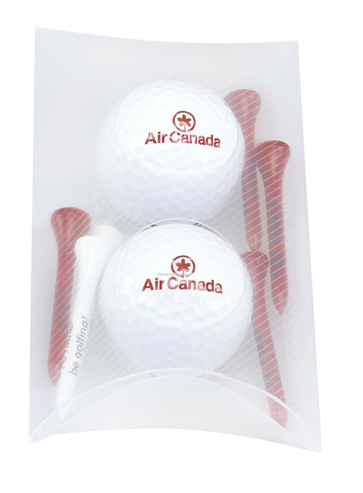 Tee Off 2 Ball Pillow Pack W/ Top Flite Xl Distance Golf Balls & 6 Tees